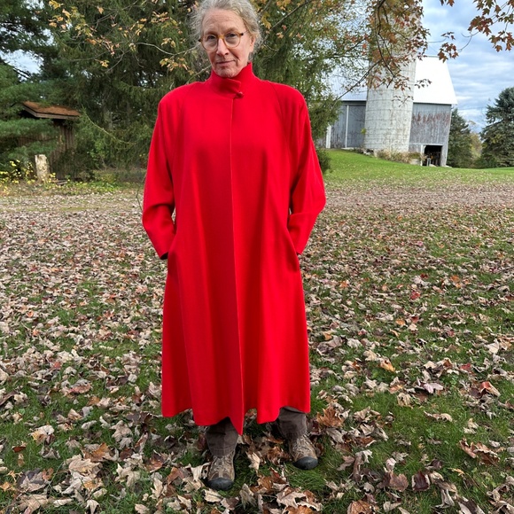 Lorendale Full Length Wool Coat, Swing, Red - Picture 12 of 12